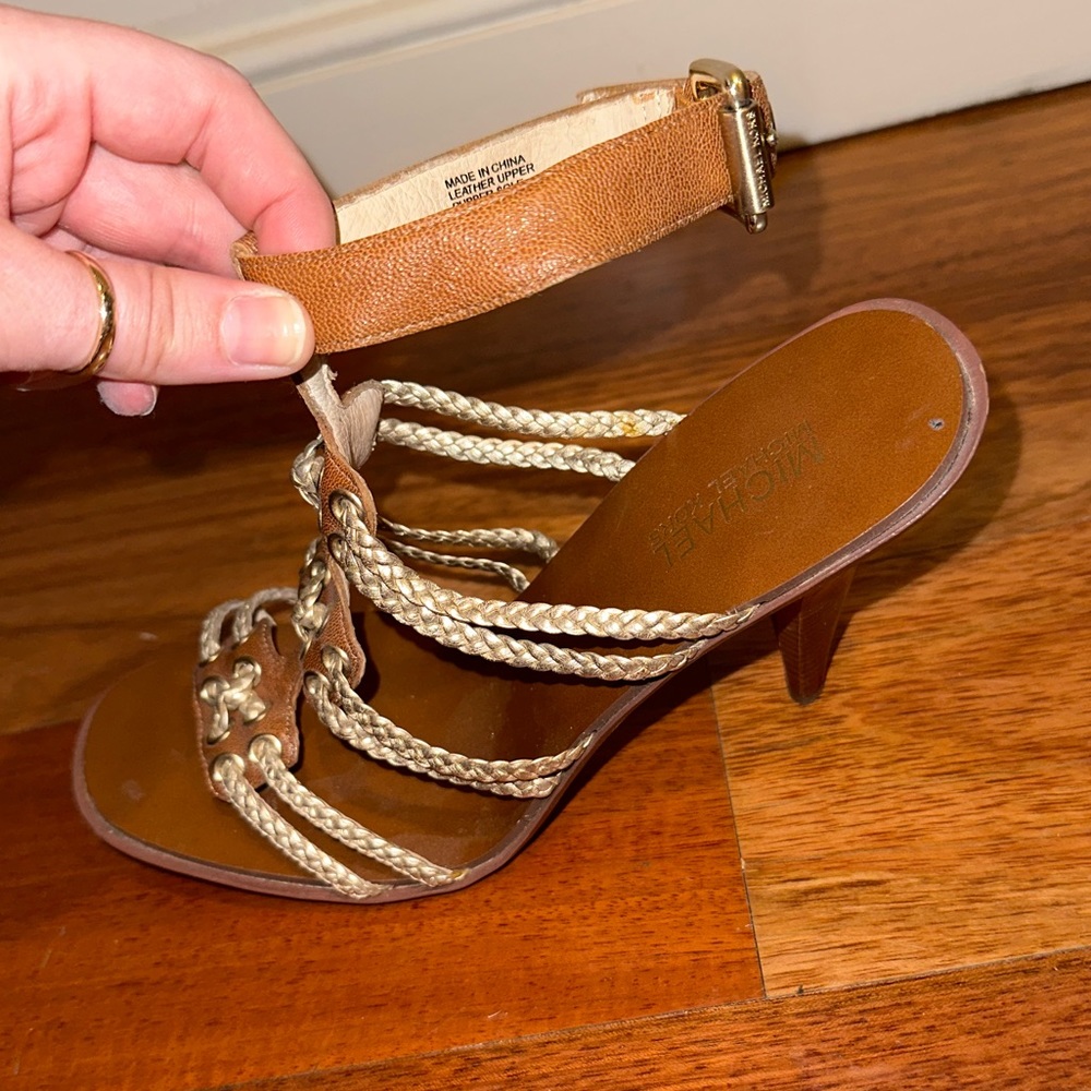 Michael khors strappy gold heels